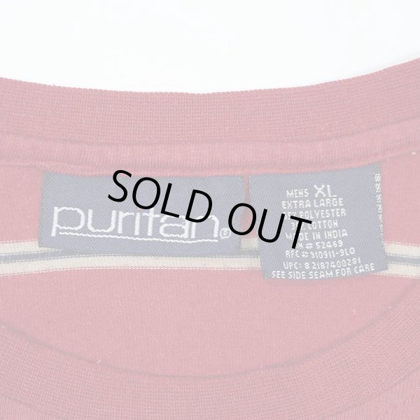 画像2: 90's PURITAN マルチボーダー ポケットTシャツ "RED" (2)