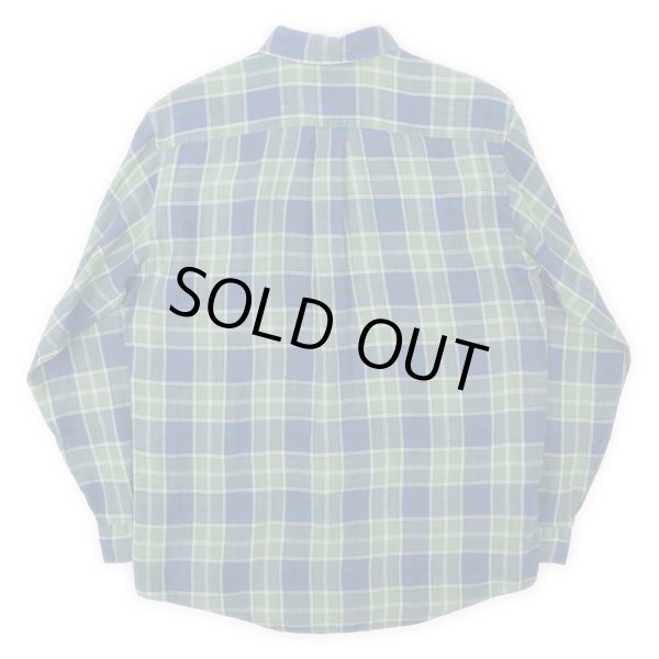 古着 90's J.CREW Jクルー チェック リネン シャツ 古着 90年代 ジェイクルー J.Crew チェック柄 長袖 リネン