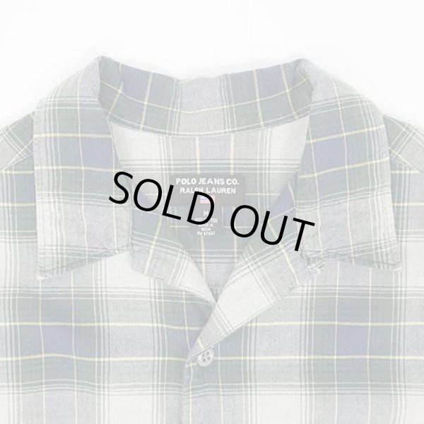 画像3: 90's POLO JEANS S/S オンブレチェック柄 オープンカラーシャツ (3)