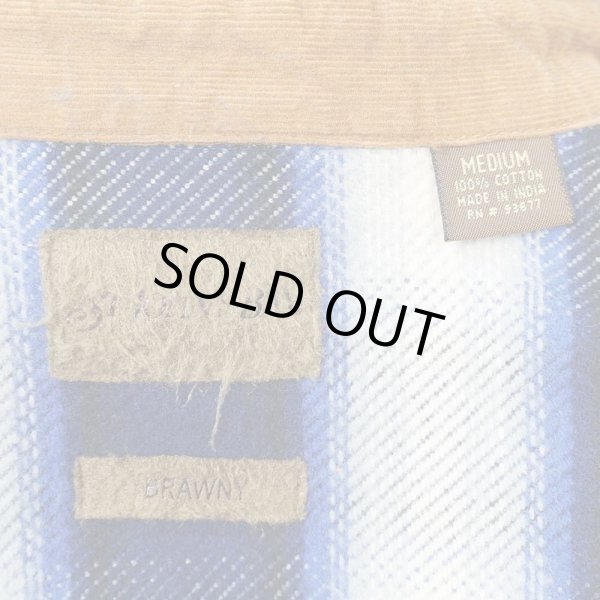 画像2: Late 90's ST. JOHN'S BAY ヘビーネルシャツ "Navy Ombre Plaid" (2)