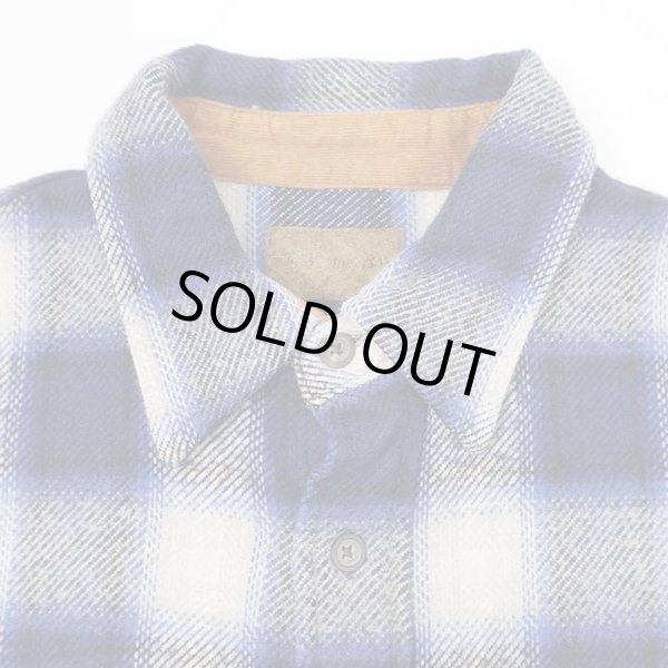 画像3: Late 90's ST. JOHN'S BAY ヘビーネルシャツ "Navy Ombre Plaid" (3)