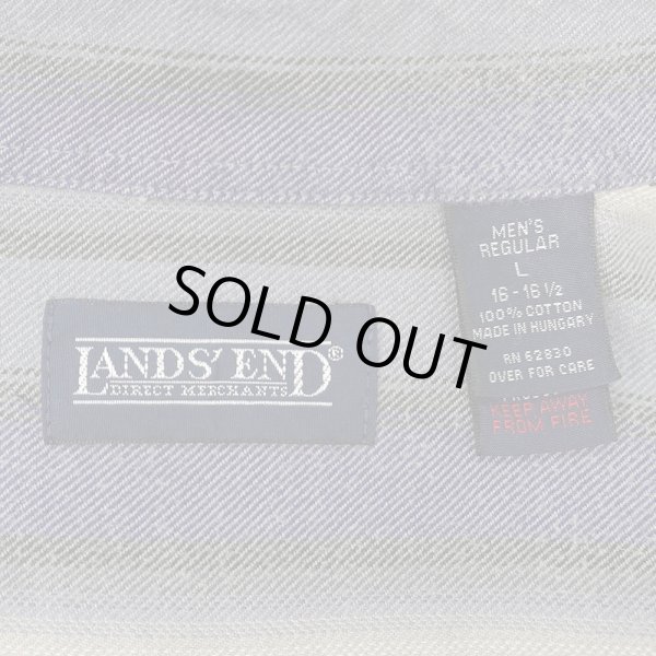 画像2: 90's LANDS' END オンブレストライプ柄 フランネルシャツ (2)