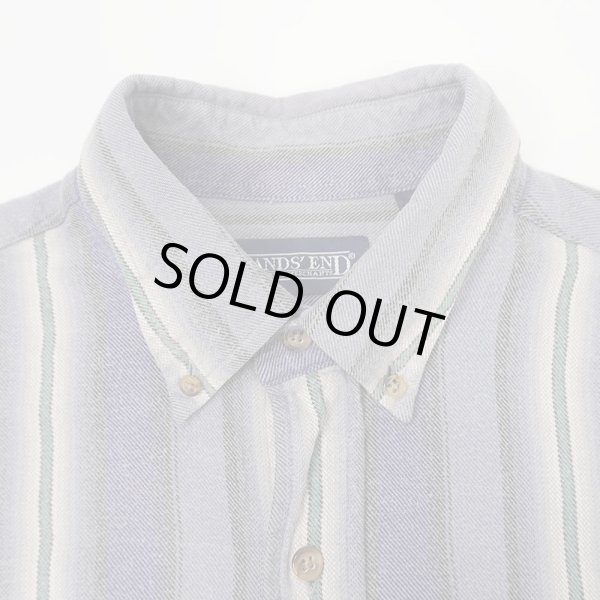 画像3: 90's LANDS' END オンブレストライプ柄 フランネルシャツ (3)