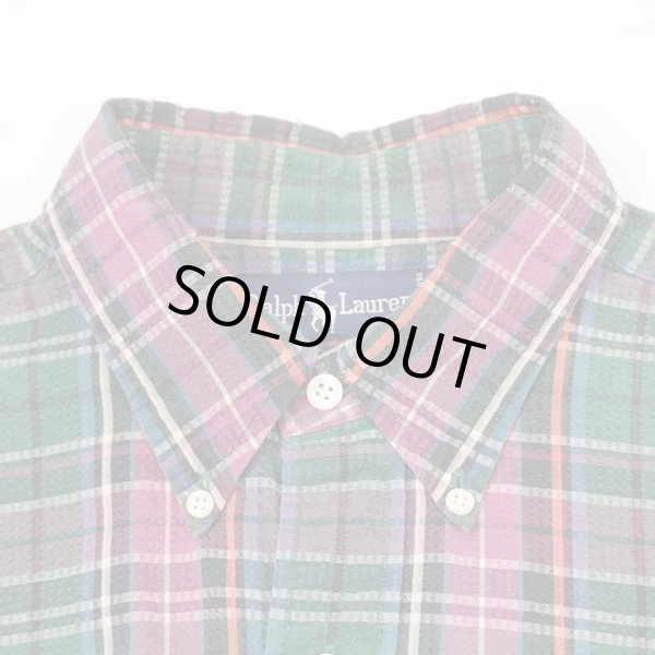 画像3: Early 90's Polo Ralph Lauren シアサッカー ボタンダウンシャツ (3)