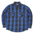 画像1: 80's Field & Stream ブロックチェック柄 ヘビーネルシャツ "BLUE×BLACK / MADE IN USA / FIVE BROTHER OEM" (1)
