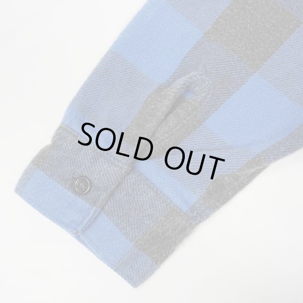 画像3: 80's Field & Stream ブロックチェック柄 ヘビーネルシャツ "BLUE×BLACK / MADE IN USA / FIVE BROTHER OEM" (3)