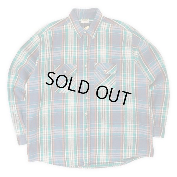 画像1: 90's FIVE BROTHER ヘビーネルシャツ “MADE IN USA / Green × Navy Plaid” (1)