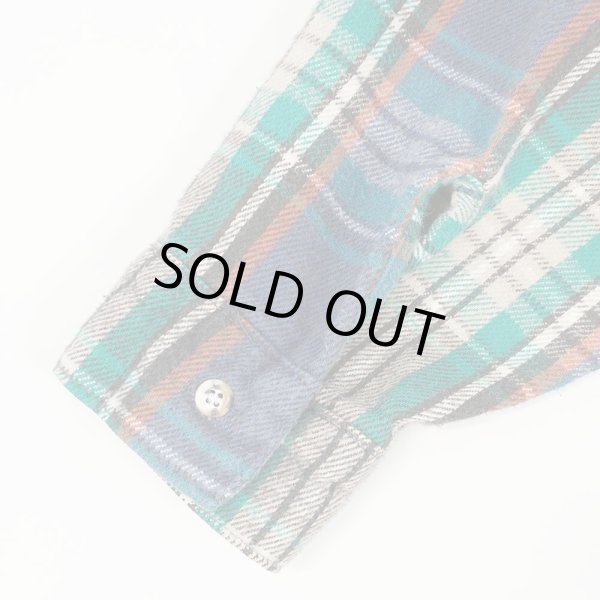 画像4: 90's FIVE BROTHER ヘビーネルシャツ “MADE IN USA / Green × Navy Plaid” (4)