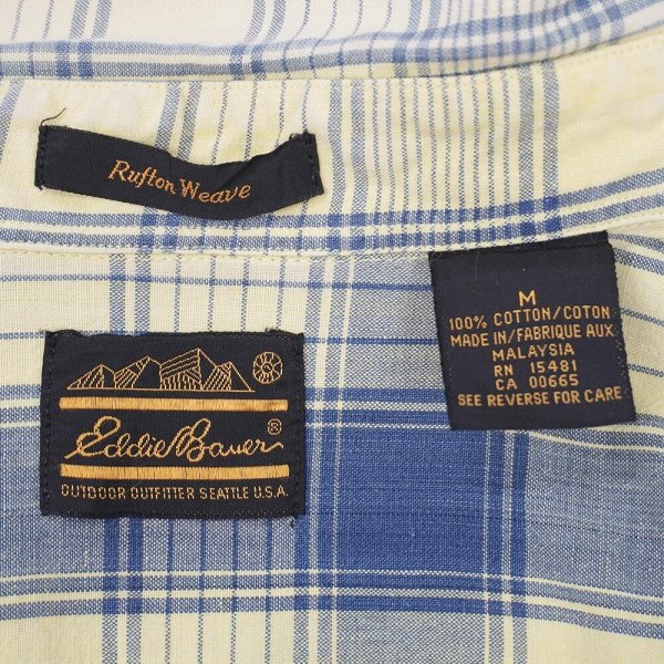 画像2: 90's Eddie Bauer コットンワークシャツ "黒タグ / AS-IS" (2)