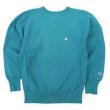 画像1: 90's Champion リバースウィーブ スウェット "目付き / SEA GREEN / MADE IN USA" (1)