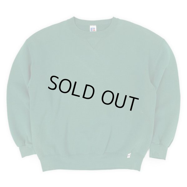 画像1: 90's RUSSELL 前V ブランクスウェット "MADE IN USA / GREEN" (1)