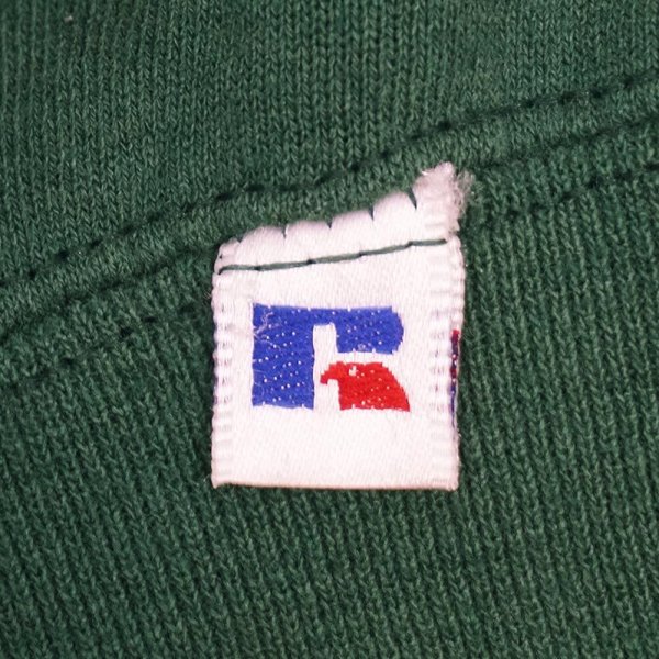 画像4: 90's RUSSELL 前V ブランクスウェット "MADE IN USA / GREEN" (4)