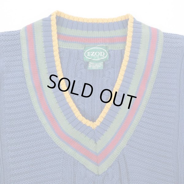 画像3: 90's IZOD コットン チルデンニット (3)