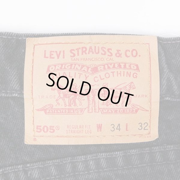 画像3: 90's Levi's 505 ブラックデニムパンツ "MADE IN USA / W34 L32" (3)