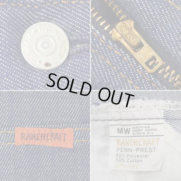 画像4: 70's RANCH CRAFT デニムパンツ "Dark Indigo / VAT DYE" (4)