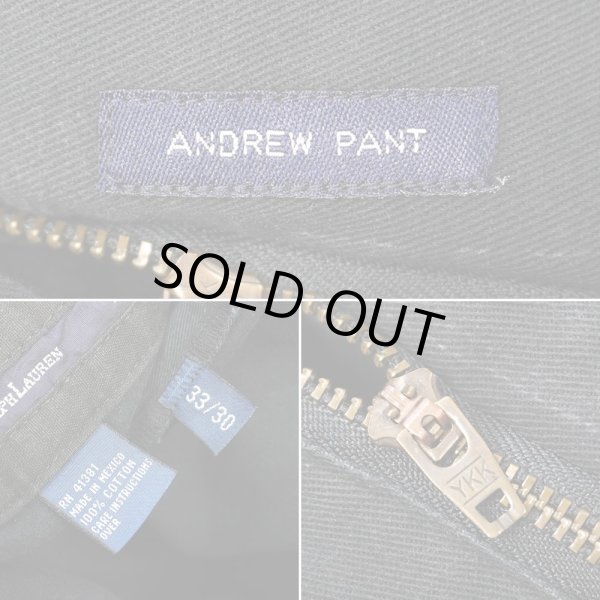 画像4: 90's Polo Ralph Lauren 2タック チノトラウザー "ANDREW PANT / BLACK" (4)