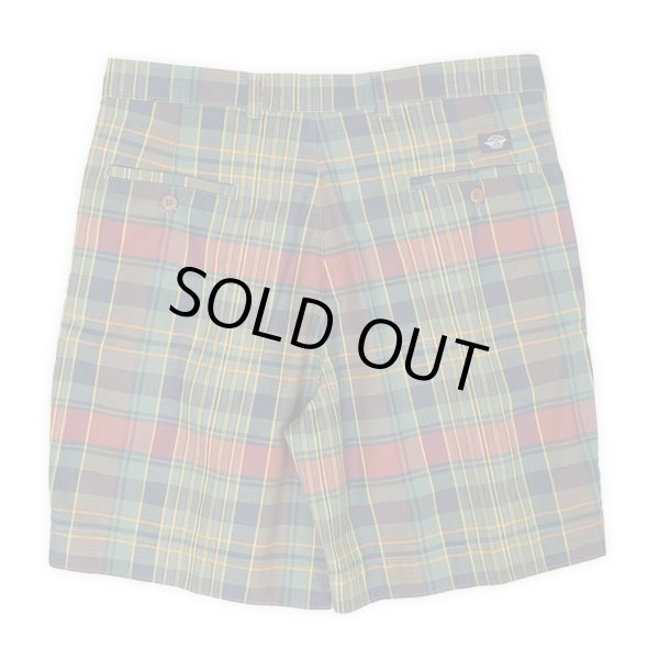 画像2: 90's DOCKERS 2タック コットンショーツ "DEADSTOCK / GREEN Plaid" (2)