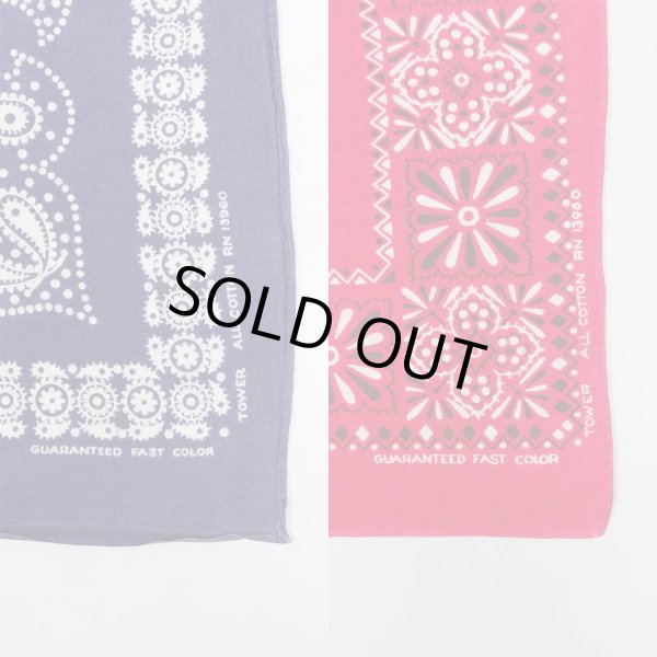 画像4: 60's Vintage Bandanna 2pcs SET “GUARANTEED FAST COLOR / TOWER RN13960” (4)
