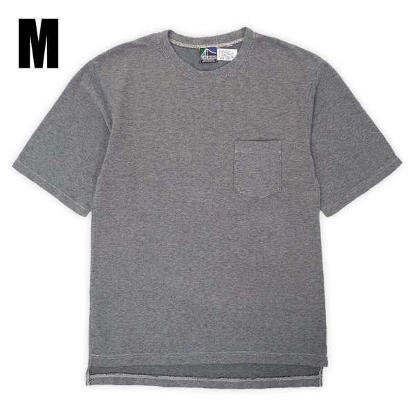 画像1: 【M】90's STEEL BRIDGE コットンピケ ポケットTシャツ "NAVY / MADE IN USA / DEADSTOCK" (1)
