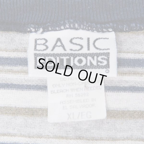 90s BASIC EDITIONS Tシャツ 90's Basic Editions マルチボーダー柄 Tシャツ