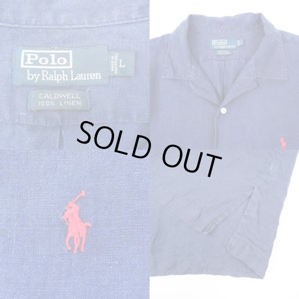 画像3: 90's POLO Ralph Lauren S/S リネン オープンカラーシャツ “CALDWELL” (3)