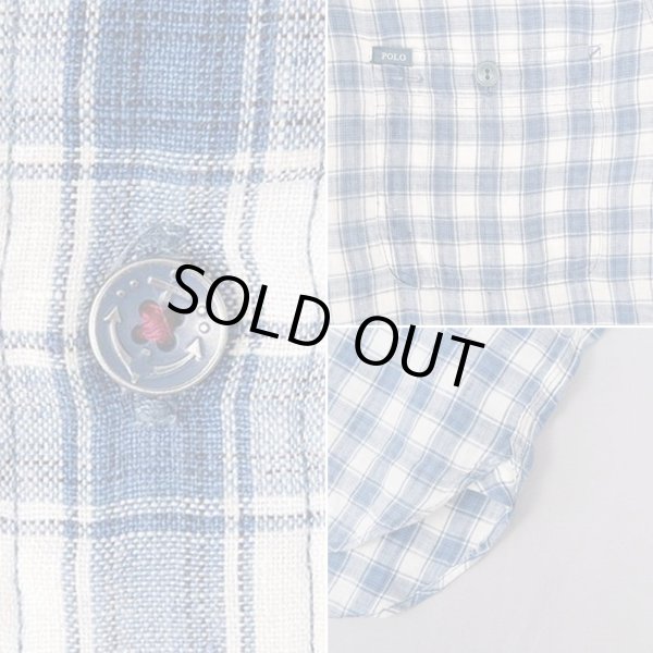 画像4: 00's Polo Ralph Lauren S/S リネンワークシャツ (4)