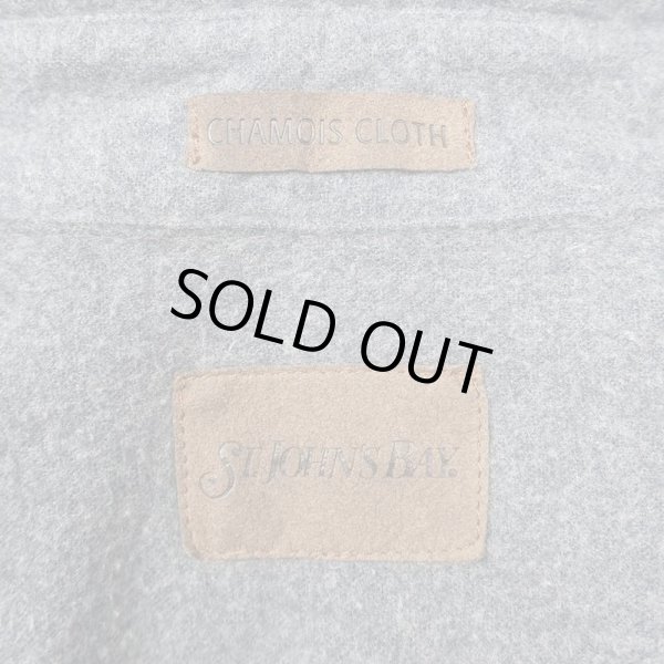 画像2: 00's ST JOHN'S BAY シャモアクロス ワークシャツ "CHARCOAL GRAY" (2)