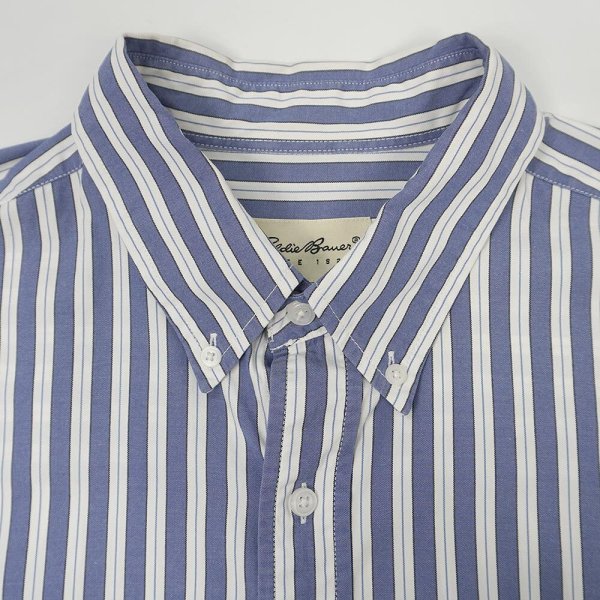 画像3: 90's Eddie Bauer マルチストライプ柄 ボタンダウンシャツ "白タグ" (3)
