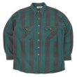 画像1: 90's FIVE BROTHER ブロックチェック柄 ヘビーネルシャツ "GREEN×BLACK" (1)