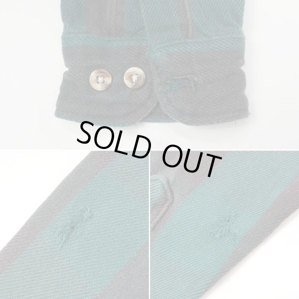 画像4: 90's FIVE BROTHER ブロックチェック柄 ヘビーネルシャツ "GREEN×BLACK" (4)