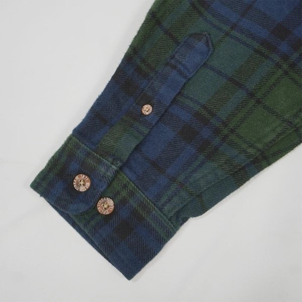 画像4: 00's FIELD & STREAM ヘビーネルシャツ “Green×Navy Plaid” (4)