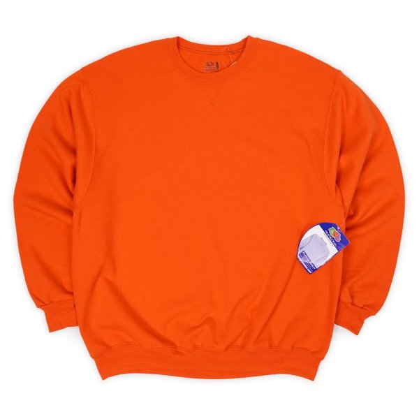 画像1: 00's Fruit of the loom 前V ブランクスウェット "DEADSTOCK / ORANGE" (1)