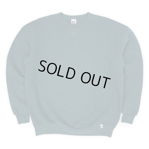 画像1: 90's RUSSELL 前V ブランクスウェット "MADE IN USA / BLUE GREEN" (1)