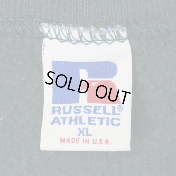 画像2: 90's RUSSELL 前V ブランクスウェット "MADE IN USA / BLUE GREEN" (2)