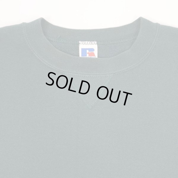 画像4: 90's RUSSELL 前V ブランクスウェット "MADE IN USA / BLUE GREEN" (4)