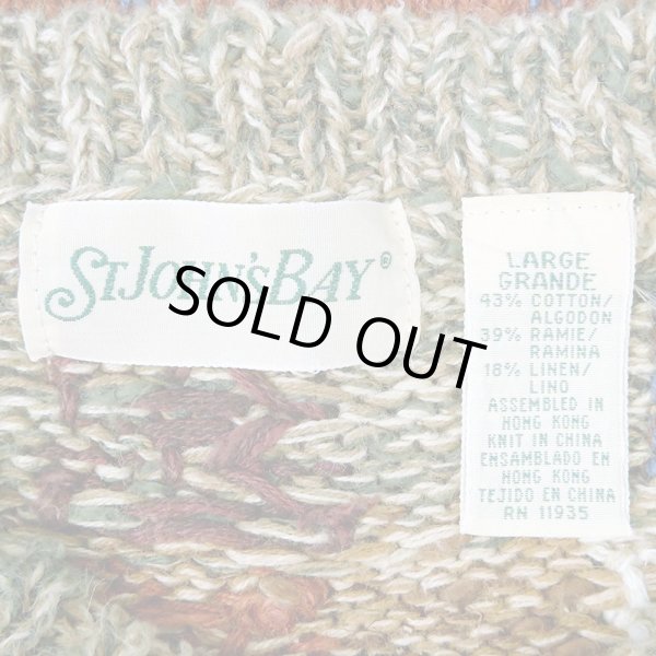 画像3: 90's St John's Bay 総柄 コットンニット (3)