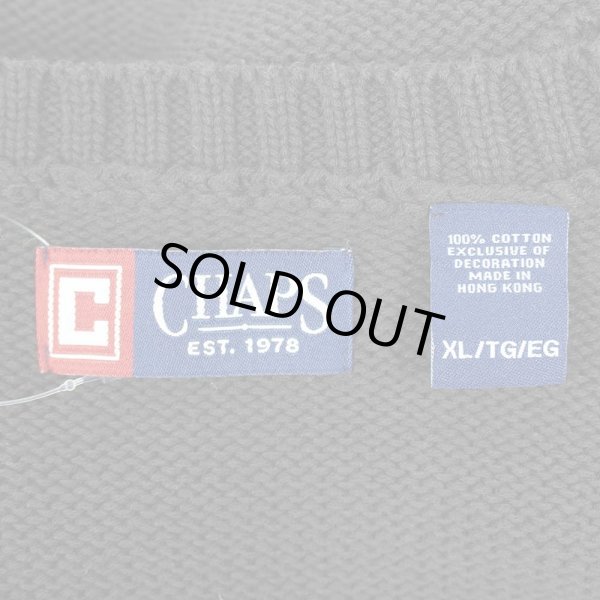 画像2: 00's CHAPS ロゴ刺繍 コットンニット "BROWN" (2)