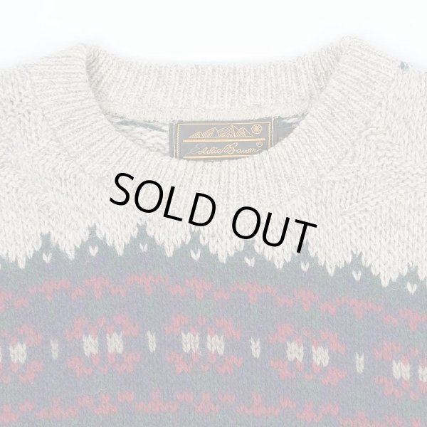 画像3: 80-90's Eddie Bauer 総柄 ウールニット "黒タグ / MADE IN USA" (3)