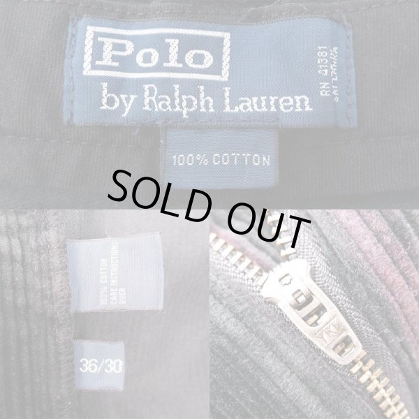 画像3: 90's Polo Ralph Lauren 太畝コーデュロイトラウザー "BLACK / W36 L30" (3)