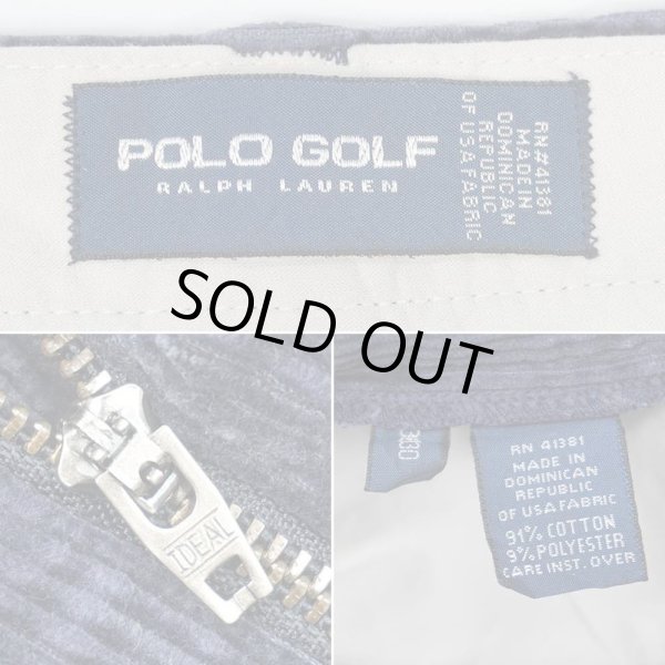 画像4: 90's Polo Ralph Lauren 2タック 太畝コーデュロイトラウザー "NAVY" (4)