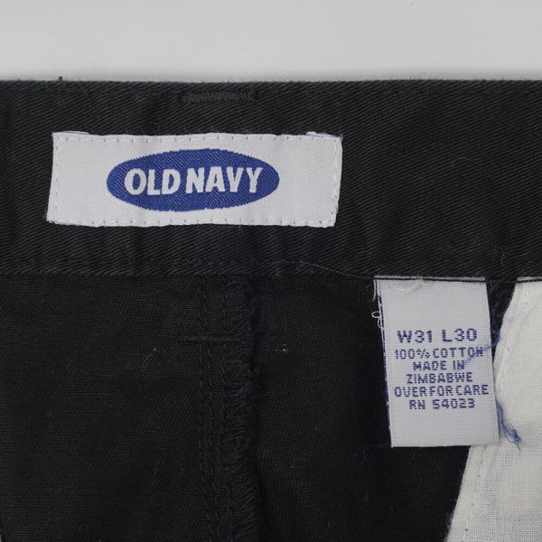 画像4: 90's OLD NAVY 2タック チノトラウザー "BLACK / W31 L30" (4)
