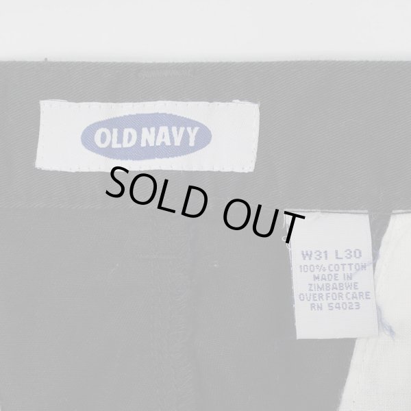 画像4: 90's OLD NAVY 2タック チノトラウザー "BLACK / W31 L30" (4)