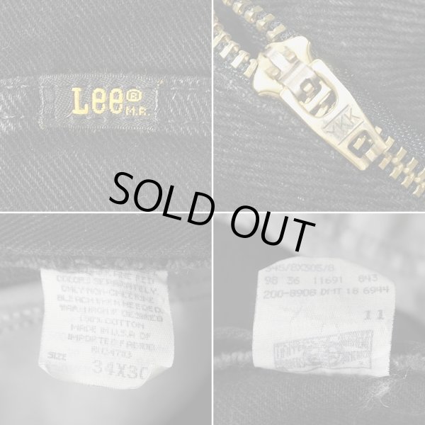 画像4: 90's Lee 200-8906 ブラックデニムパンツ "MADE IN USA / W34 L30" (4)
