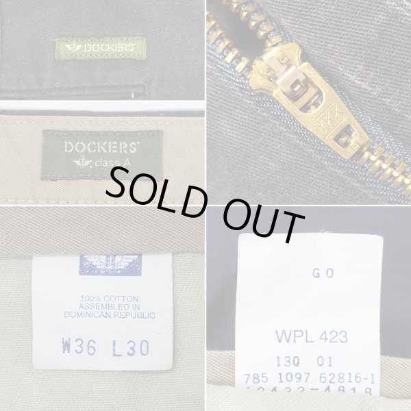 画像3: 90's DOCKERS 2タック チノトラウザー "NAVY / W36 L30" (3)