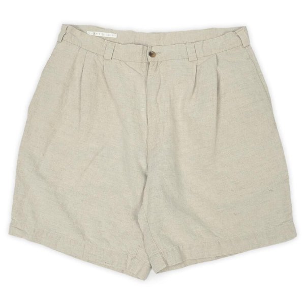 画像1: 90's PERRY ELLIS 2タック リネンコットンショーツ (1)