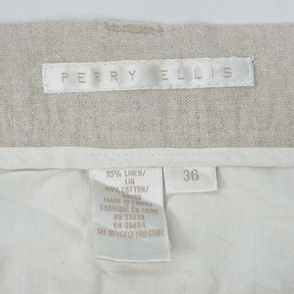 画像3: 90's PERRY ELLIS 2タック リネンコットンショーツ (3)