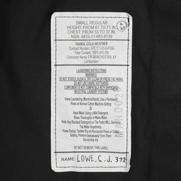 画像2: 20's US.NAVY GORE-TEX PARKA "BLACK / SMALL-REGULAR" (2)