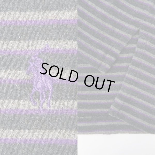 画像3: 90's Polo Ralph Lauren マルチボーダー柄 L/S ポロシャツ (3)