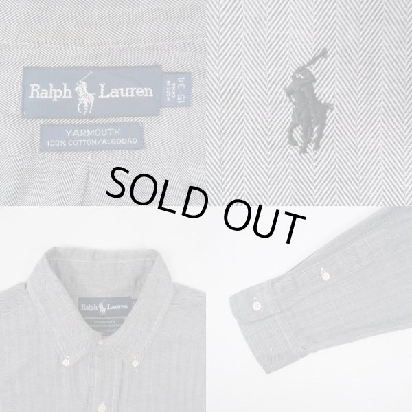 画像3: 90's Polo Ralph Lauren ヘリンボーン ボタンダウンシャツ "YARMOUTH" (3)