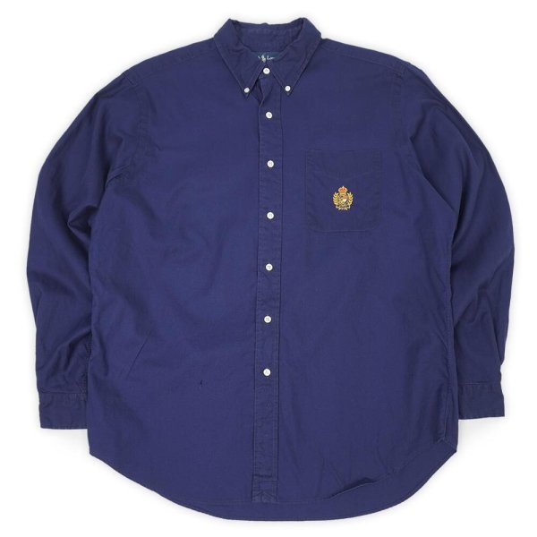 画像1: 00's Polo Ralph Lauren ボタンダウンシャツ "エンブレムロゴ刺繍 / CLASSIC FIT" (1)